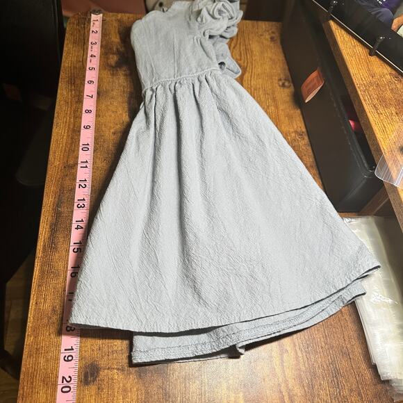 Toddler Girl Dress Open Back Bow Size 90 (24m/2T) Slate Blue 100% Cotton - Picture 5 of 6